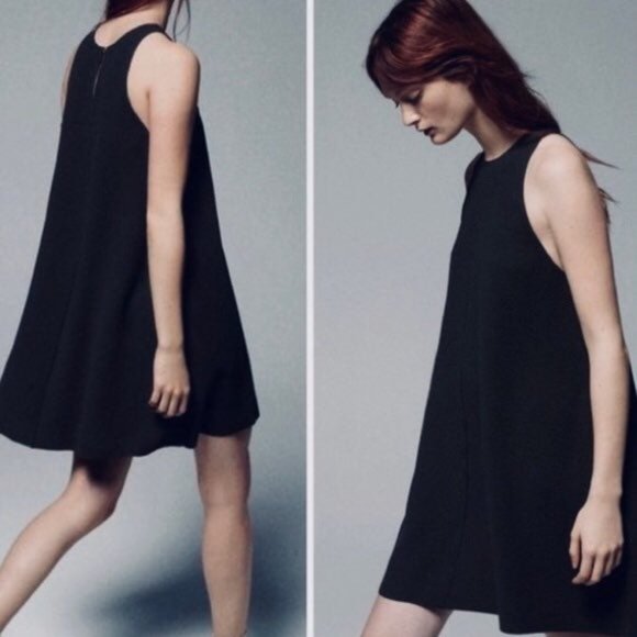 🎉HP!🎉 Aritzia Wilfred 100% Silk Black Tunic Dress - Picture 2 of 9